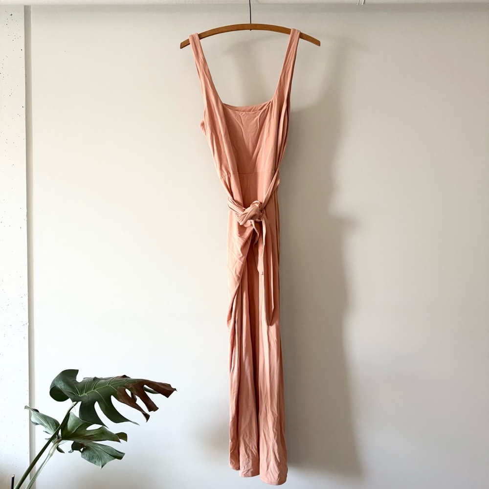 Aritzia Wilfred Saturn Wrap Sarong‎ Midi Dress Sun Faded Coral sz L - Picture 3 of 6